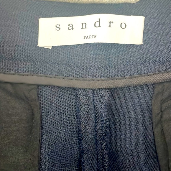 SANDRO navy straight classic ankle pants size 40 - Picture 4 of 7